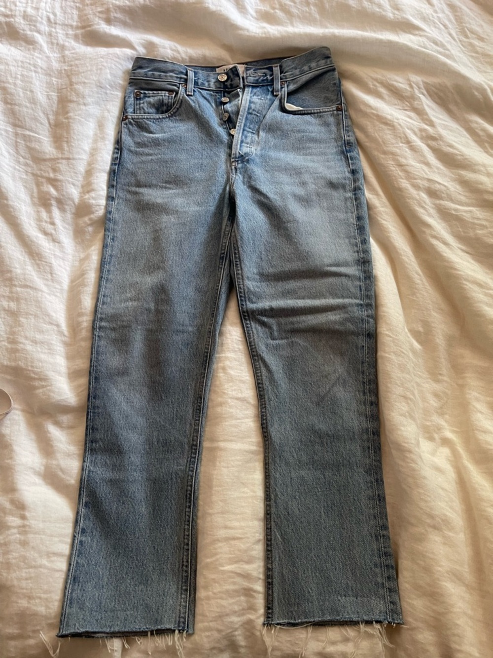 AGOLDE Riley High Rise Straight Crop Jeans